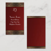 Le rouge foncé et l'or ont accentué des cartes de (Devant / Derrière)