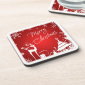 Le rouge, les dessous de verre blancs de Joyeux (Côté gauche)