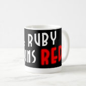 Le rubis court la tasse rouge de logo (Devant droit)