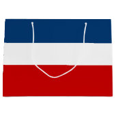 Le sac blanc et bleu rouge de cadeau - grand, (Devant)