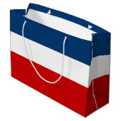 Le sac blanc et bleu rouge de cadeau - grand, (Dos Angle)