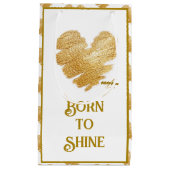 Le sac cadeau Borto Shine White et Gold Small (Devant)