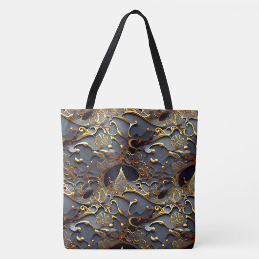 Le Sac fourre-tout d'or noir arabesque (Devant)