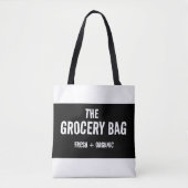 Le Sac fourre-tout noir et blanc de l'épicerie (Devant)