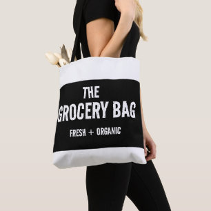 Le Sac fourre-tout noir et blanc de l'épicerie