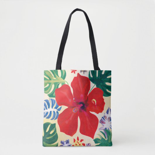 Le sac fourre-tout tropical de l'hibiscus rouge (Devant)