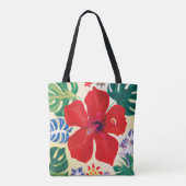 Le sac fourre-tout tropical de l'hibiscus rouge (Dos)