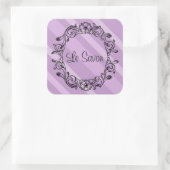 Le Savon Lavender Striped Square Stickers/Labels Vierkante Sticker (Tas)