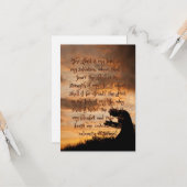 Le Seigneur est ma carte de voeux plat de prière (Devant/Arrière en situation)
