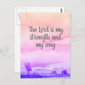 Le Seigneur est ma force, carte postale chrétienne (Devant / Derrière)