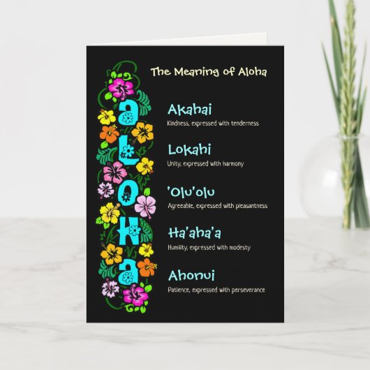 Le sens de la carte Aloha (Devant)