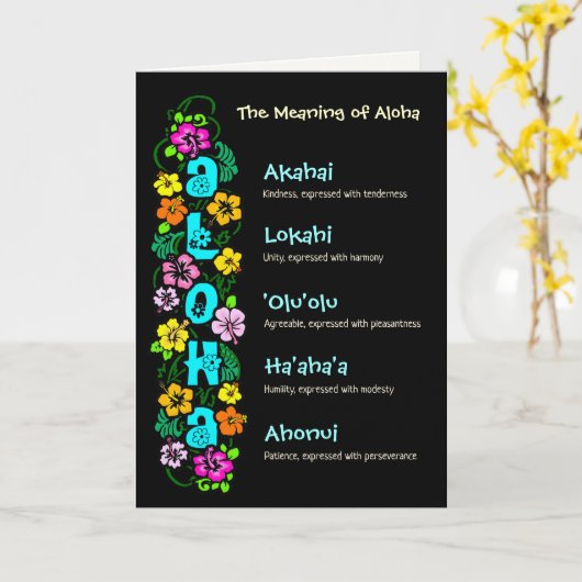 Le sens de la carte Aloha (Fleur jaune)