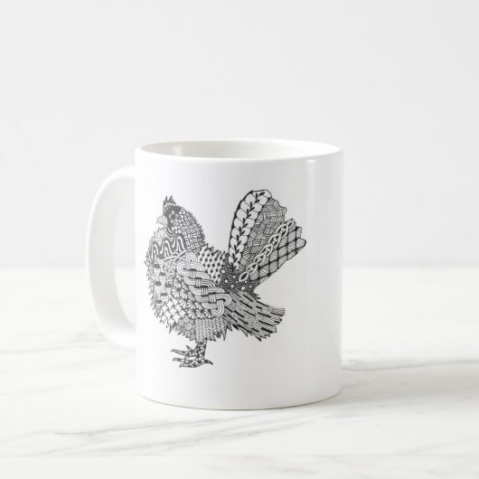 le serama grésillent tasse de café de poulet (Devant gauche)
