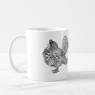 le serama grésillent tasse de café de poulet