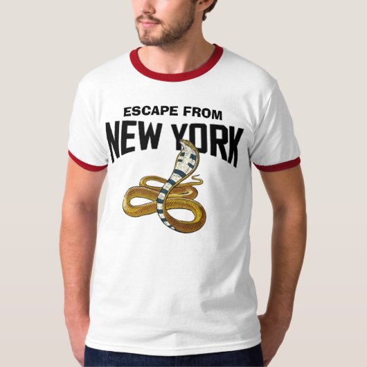 Le serpent s'échappe du T-shirt de New York (Devant)