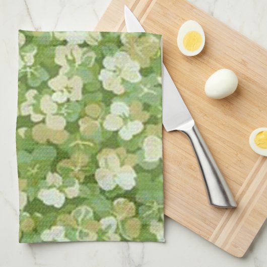 Le Serviette de cuisine du Jardin Vert (Quart Plié)