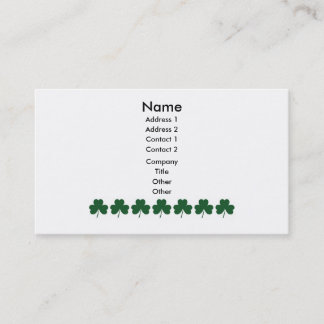 Le shamrock raye le carte de visite