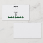 Le shamrock raye le carte de visite (Devant / Derrière)