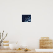 le silence parle affiche de motivation en bleu (Cuisine)