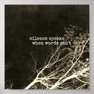 le silence parle citation motivante poster art