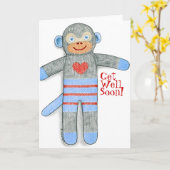 Le singe de chaussette obtiennent la carte bonne (Fleur jaune)