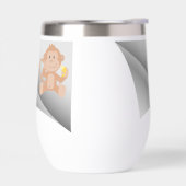 le singe mange de la banane sous le patch (Gauche)