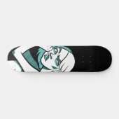 Le skateboard d'illustration féminin penseur (Horz)