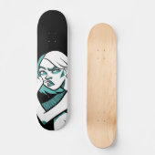 Le skateboard d'illustration féminin penseur (Recto)