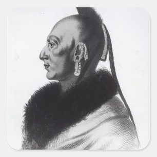 Le Soldat du Chene, een Osage Chief Vierkante Sticker
