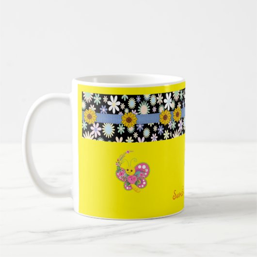 Le soleil est partout ce papillon floral de Mug (Gauche)
