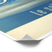 Le soleil fait du ski en France, affiche de ski (Coin)