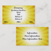 Le soleil rayonne des cartes de visite (Devant / Derrière)