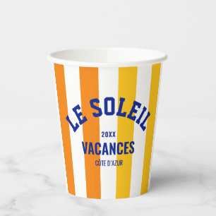 Le Soleil Vacances Côte d'Azur Cabana Stripe Papieren Bekers
