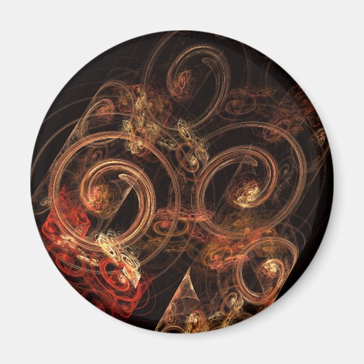 Le son de la musique Abstrait Art Round Magnet (Devant)