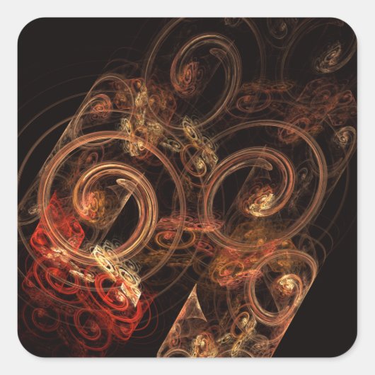 Le son de la musique Sticker Abstrait Art Carré (Devant)