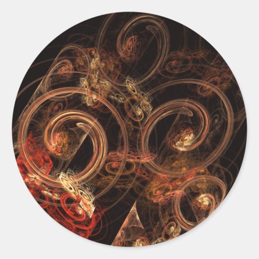 Le son de la musique Sticker Abstrait Art Round (Devant)