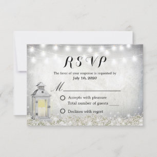 Le souffle RSVP floral du bébé blanc rustique de