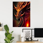 Le sourire du Dragon | AI Art Poster (Bureau à domicile)