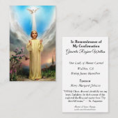 Le souvenir confirment la carte sainte de colombe (Devant / Derrière)