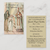 Le souvenir confirment la carte sainte de fille de (Devant / Derrière)