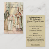 Le souvenir confirment la carte sainte de fille de (Devant / Derrière)