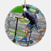 Le Speedster - Scooter Rider Ornement en céramique (Dos)