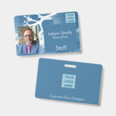 Le Steward Bleu - Badge Nom Horizontal (Avant & arrière)