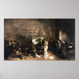 Le studio du peintre par Courbet - affiche