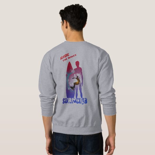 Le surf | Sweatshirt masculin (Dos entier)