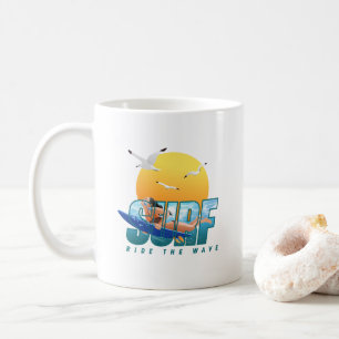Le surfeur fait le tour de la vague (F) Mug clas