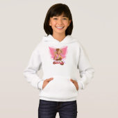 Le sweat - shirt à capuche des filles. Rose. Avec (Devant entier)