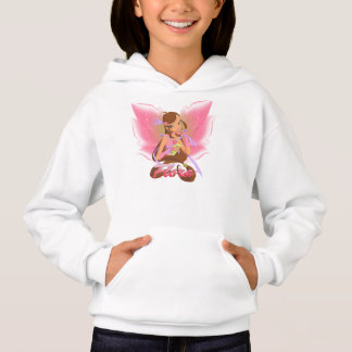 Le sweat - shirt à capuche des filles. Rose. Avec