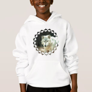 Le sweatshirt à capuchon des enfants de loup gris