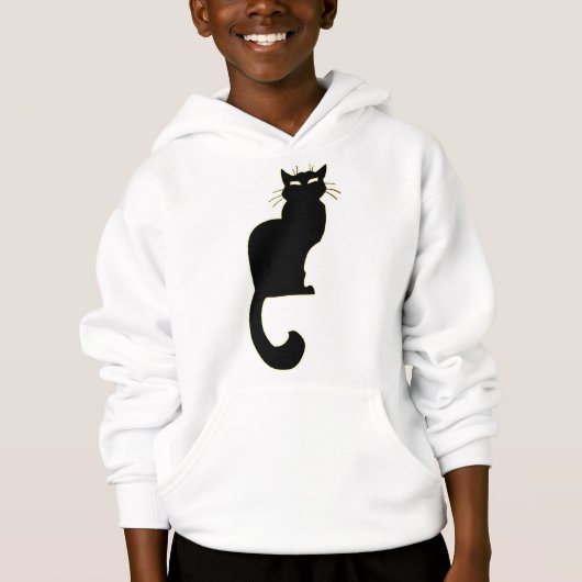 Le sweatshirt de l'enfant de chat noir de sweat - (Devant)